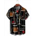 Men's Geometric Wine Glass Print Shirt 77487640X