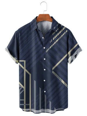 Men's Casual Fun Geometric Print Shirt 68764000X