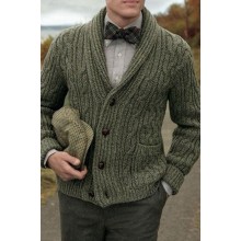 Men's Single Breasted Twisted Cardigan Sweater