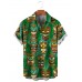 Men's Hawaiian Tiki Icon Print Short Sleeve Shirt